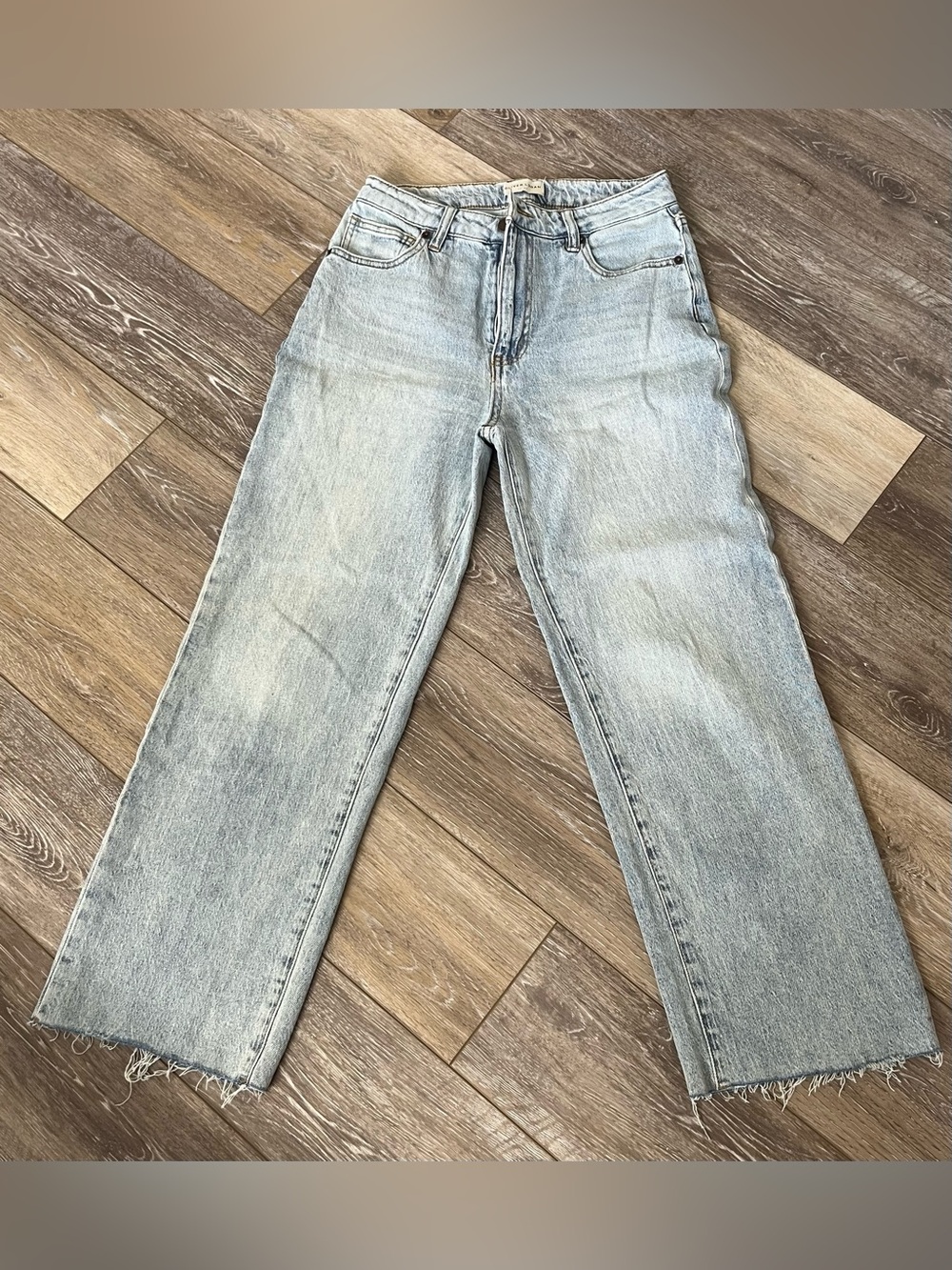 Olivers Logan women’s Light Wash Relaxed Straight Jeans fringe hem size 27